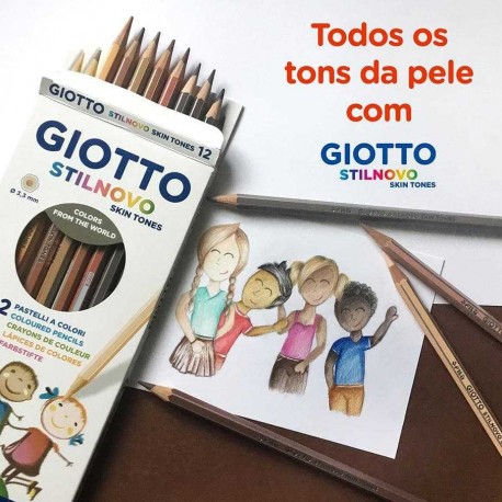 Lápis de Cor Giotto Tons de Pele 12cores