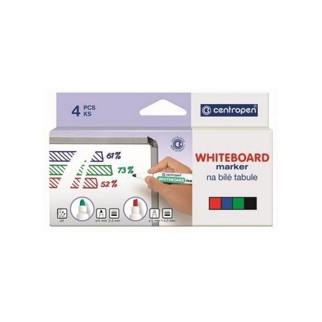 Marcador Centropen Quadro. Branco Preto