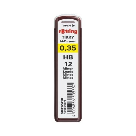 Minas Rotring 1,0mm Tubo c/ 12 minas, HB