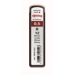 Minas Rotring 0,5mm Tubo c/ 12 minas, 2B