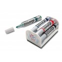Apagador Magnético Pentel P/Quadro Branco + 4 Marcadores