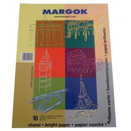 Caderno Papel Lustro 24 cm x 32 cm c/10fls sortidas