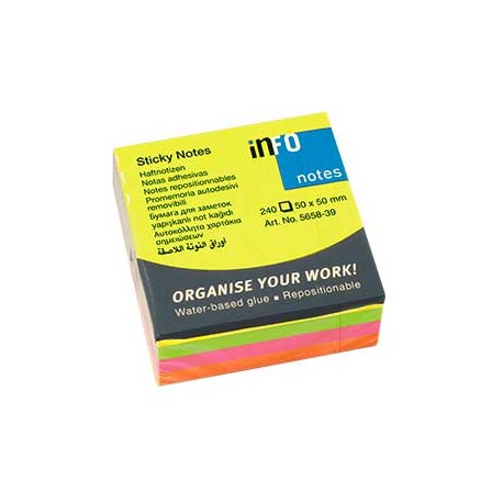 Bloco (Cubo) Adesivo Amarelo 50x50mm 240 Folhas