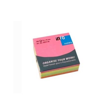 Bloco (Cubo) Adesivo Neon 50x50mm 240 Folhas