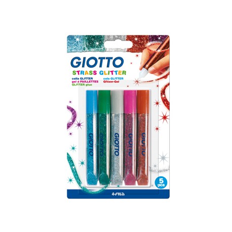 Marcadores Giotto Glitter Glue Metallic 5x10,5ml
