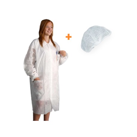 Fato Proteção Branco c/ Capuz Tamanho Unico - Pack 10un