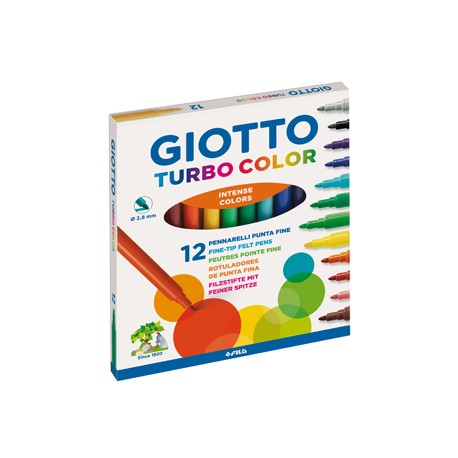 Marcador Feltro Giotto Turbo Color (Copo) 96Unid (8X12 Cores)