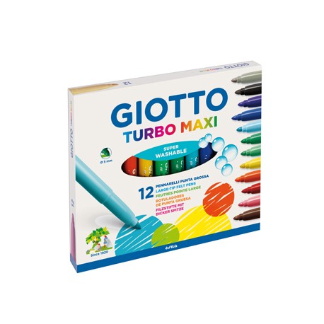 Marcador Feltro Giotto Turbo Maxi (Copo) 48Unid (4X12 Cores)