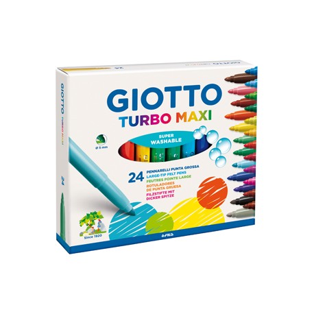 Marcador Feltro Giotto Turbo Maxi 12 Cores