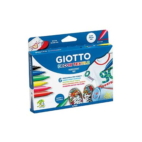 Marcador Tecidos Giotto Decor Cores Sortidas - 12un