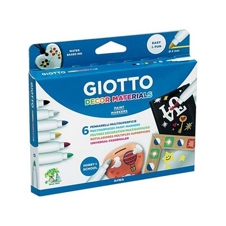 Marcador Tecidos Giotto Decor Cores Sortidas - 6un