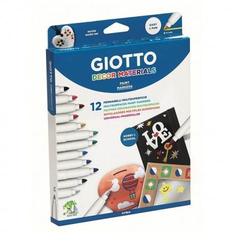 Marcador Pintura Giotto Decor Materials Cx 6 Cores Sortidas