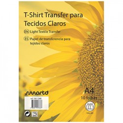 Papel Transfer T-Shirt InkJet A4 Tecidos Claros 10 Fls