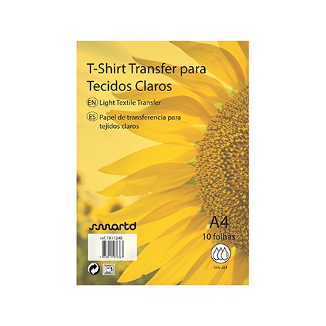 Papel Transfer T-Shirt InkJet A4 Tecidos Claros 10 Fls
