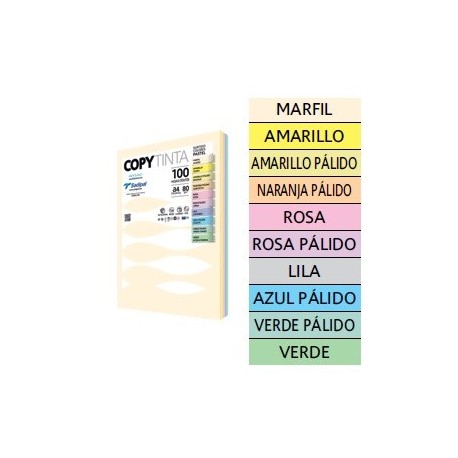 Papel Fotocopia A4 80grs Sortido Forte R. 5 cores x 50flhs