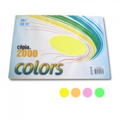 Papel Fotocopia A4 80gr 4 Cores Fluorescente 4x125 flhs