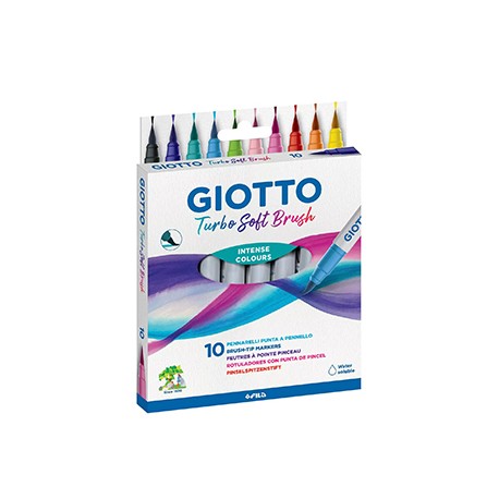 Marcador Feltro Aguarelável Giotto Turbo Soft Brush 10 Cores