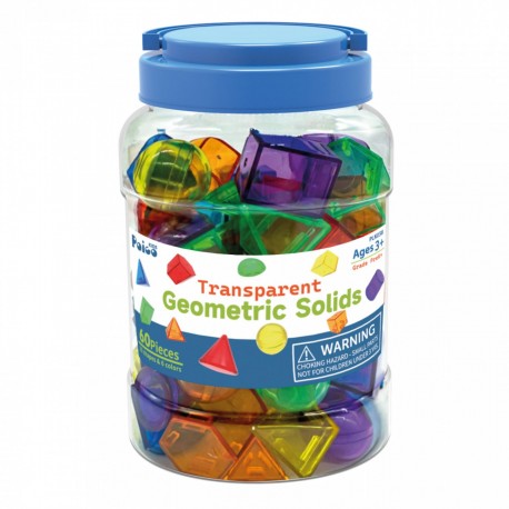 Formas Translúcidas Geométricas 3D 60 Peças