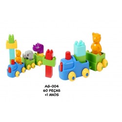 Jogos de Construção Comboio dos Animais 60pçs