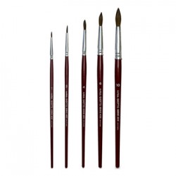 Pack Pincel Guache Aguarela Redondo Nº1/2/4/6/10 Giotto 5un