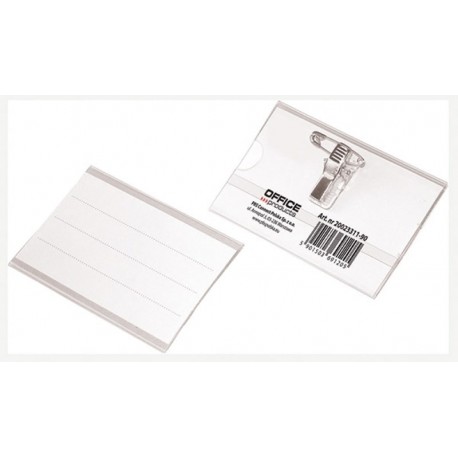 Bolsa Identificação, Office P, 90x57 Rígido c/ Mola/Alfinete