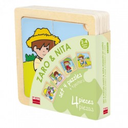 Set 4 Puzzles Zaro e Nita 4 peças