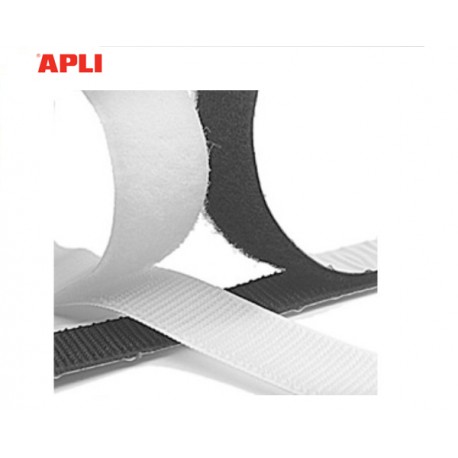Fita de Velcro Preta Adesiva 20 mm x 1 m